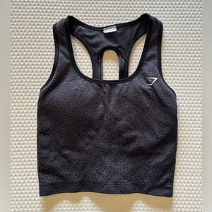 Gymshark Black Patterned Crop Tank